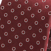 Burgundy Red Circle Print Silk Tie - Tie Doctor